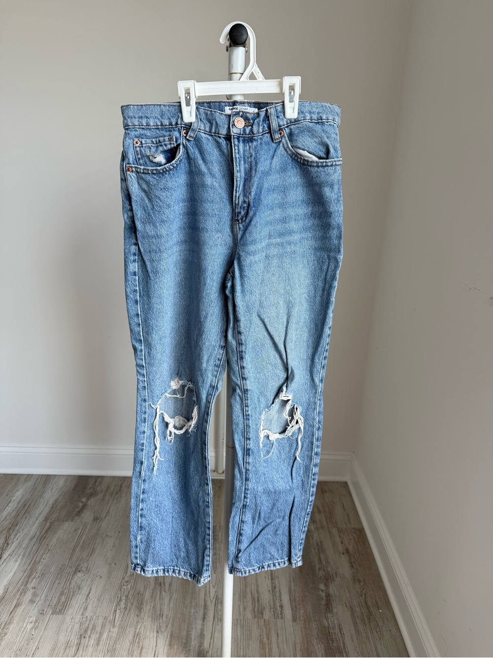 Garage Women High Waisted Jeans Light Blue Distressed Jeans